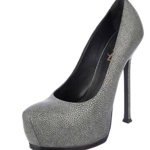 Saint Laurent Grey Tribute Two Pumps